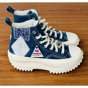 ❤️Rare Converse Run Star Hike Hi Platform 5.5 Mens Shoes Denim Patchwork A06823C